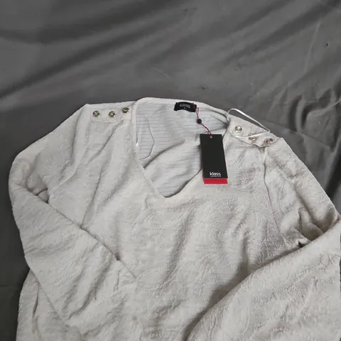 KLASS WOMEN'S WHITE TEXTURED KNIT TOP β SIZE XL