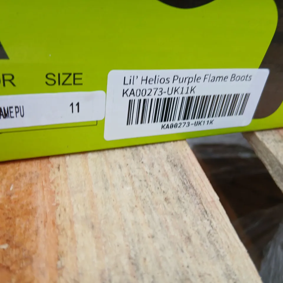 BOXED KOI KIDZ LIL' HELIOS PURPLE FLAME BOOTS - KIDS' UK 10