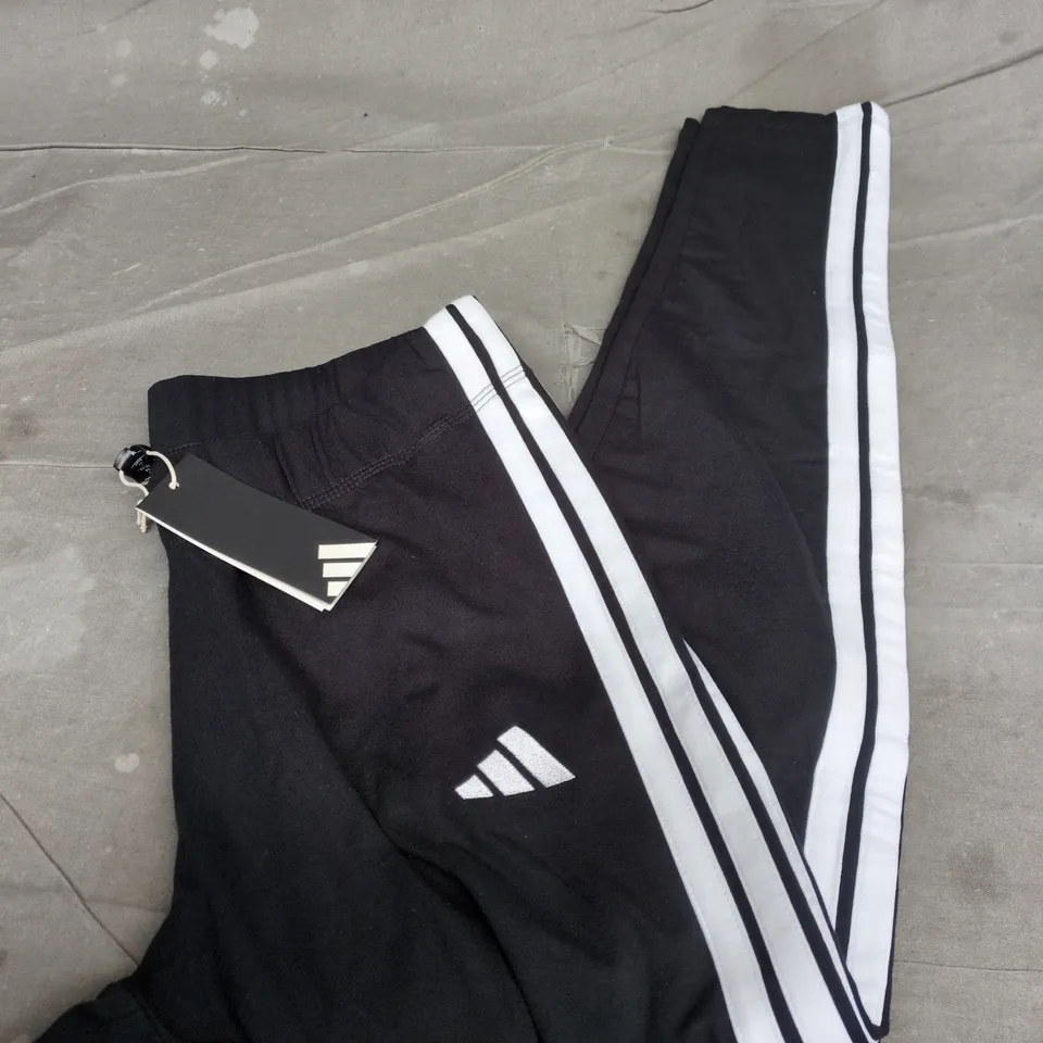ADIDAS WOMEN'S BLACK TRACK PANTS WITH WHITE STRIPES SIZE M 