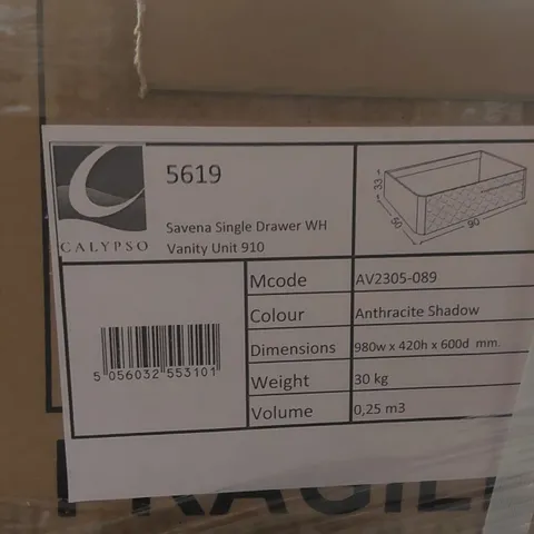 PALLET CONTAINING A LARGE QUANTITY OF ASSORTED BATHROOM FURNITURE PARTS INCLUDING: SAVENA SINGLE DRAWER VANITY BASES