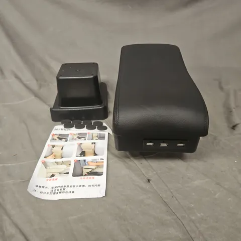 CAR ARM REST WITH USB PORTS IN BLACK