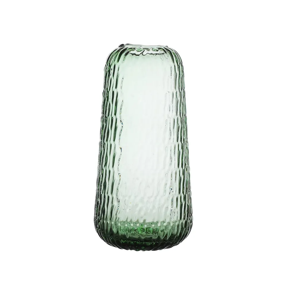 OTTERS BROOK ORGANIC PATTERN GREEN GLASS OPEN TOP VASE