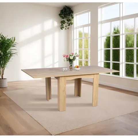 BOXED LUDDEN 80cm L X 78cm W DINING TABLE - OAK (1 BOX)