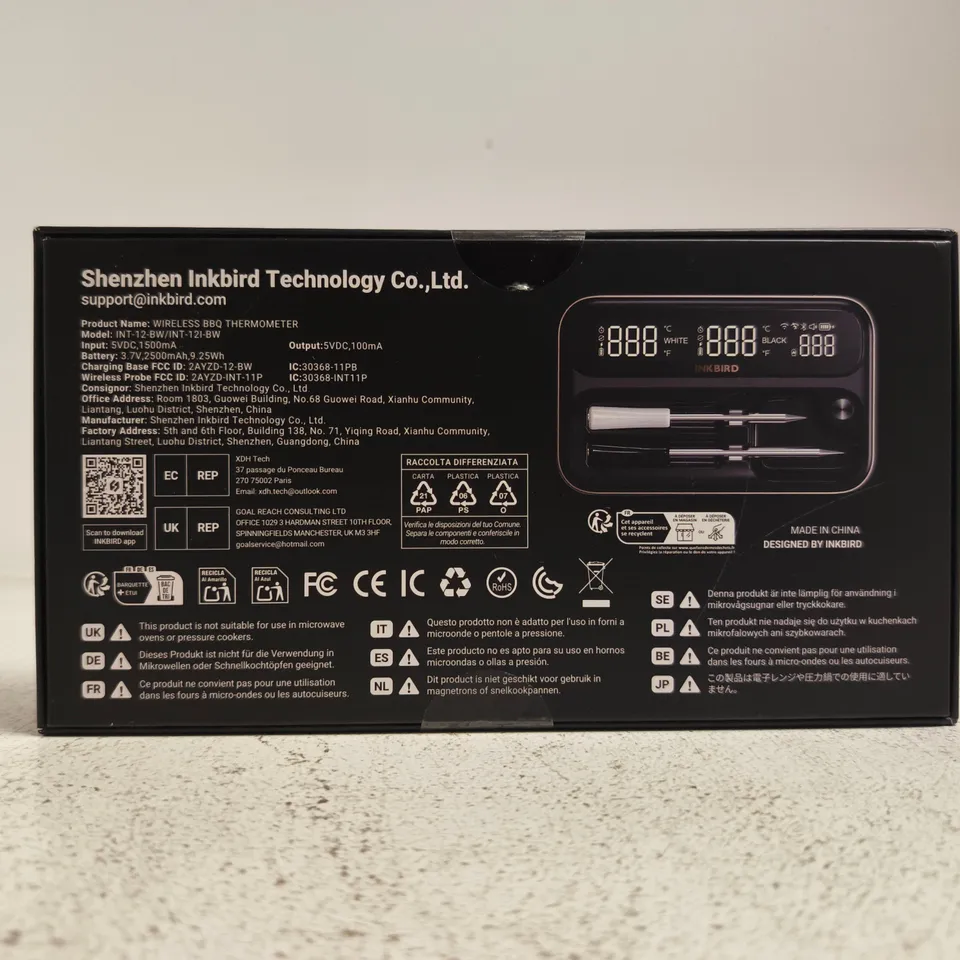 BOXED INKBIRD TWO-MODE WIRELESS BBQ THERMOMETER