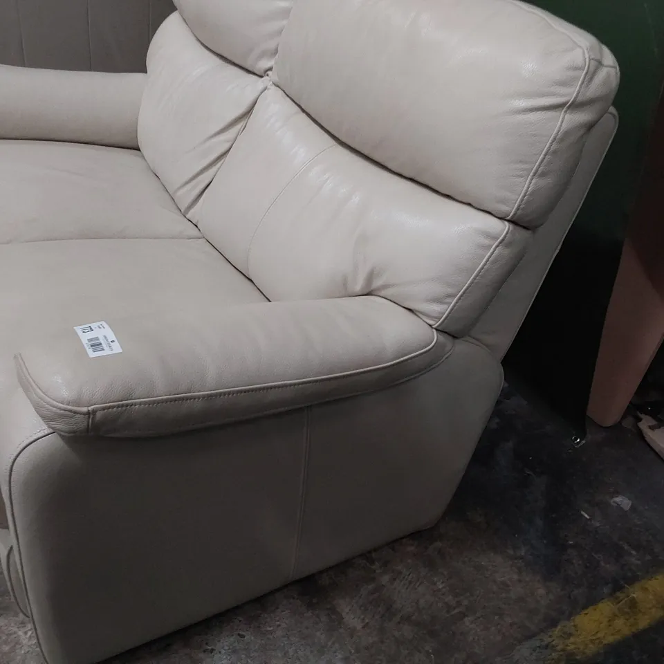 QUALITY DESIGNER TWO SEATER SOFA CREAM LEATHER 