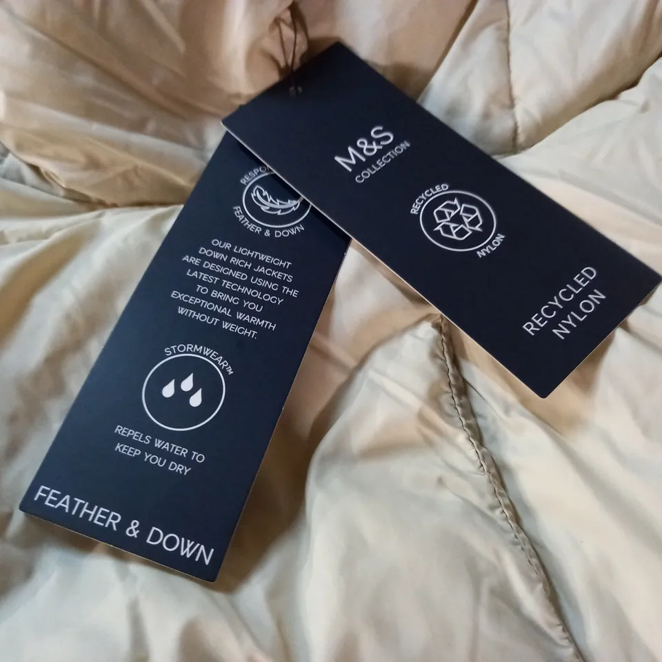 M&S DOWN AND FEATHER COAT IN CREAM - 10