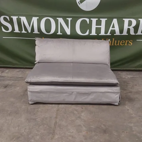 QUALITY DESIGNER 2 SEATER GREY VELVET SOFA 