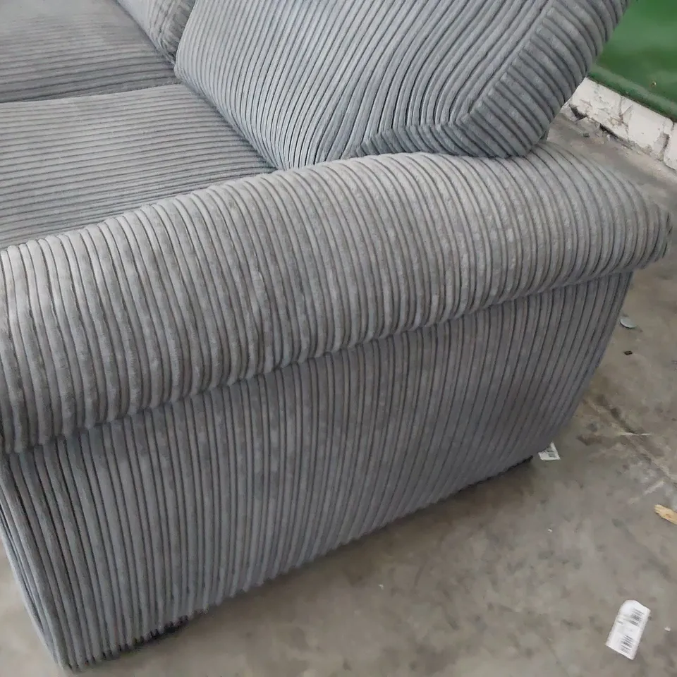 DESIGNER THREE SEATER SOFA GREY JUMBO CHORD