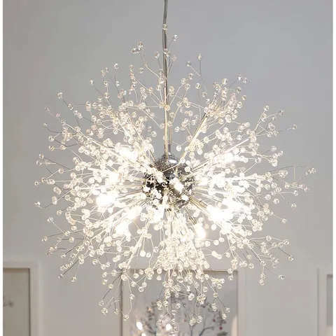 BOXED ALLIEE 8 - LIGHT UNIQUE CRYSTAL CHAND CHANDELIER WITH 8 BULBS INCLUDED