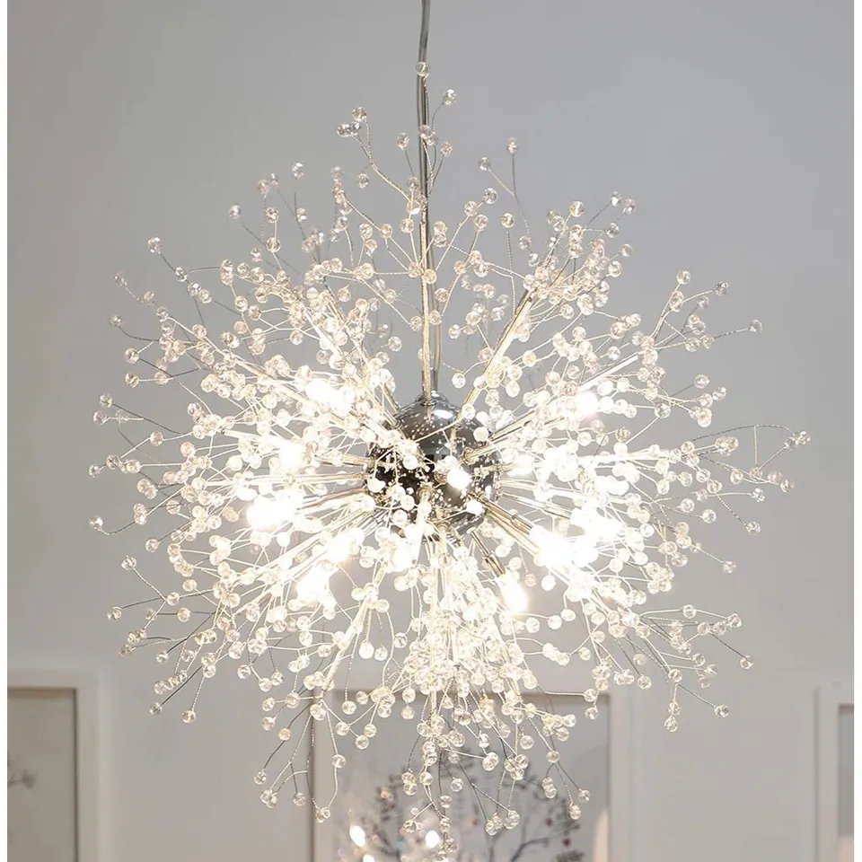 BOXED ALLIEE 8 - LIGHT UNIQUE CRYSTAL CHAND CHANDELIER WITH 8 BULBS INCLUDED