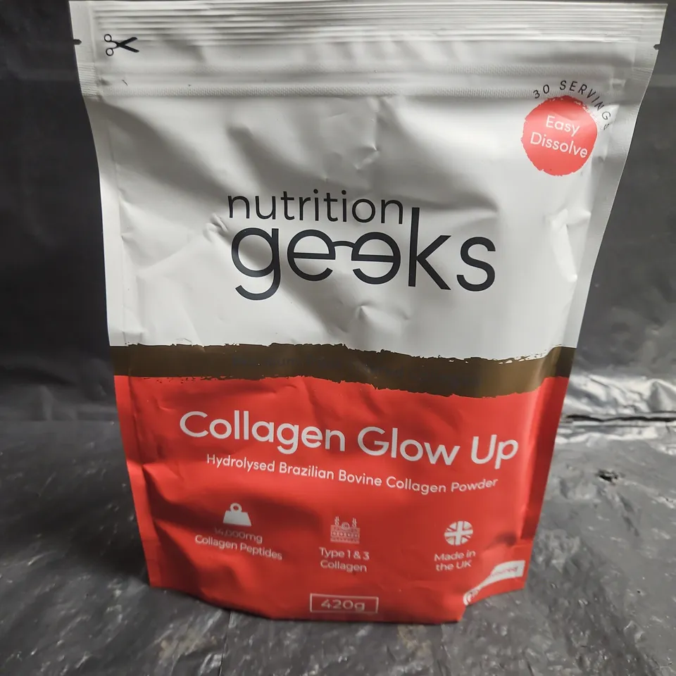 NUTRITION GEEKS COLLAGEN GLOW UP – HYDROLYSED BRAZILIAN COLLAGEN POWDER, 420G 
