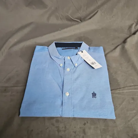 FRENCH CONNECTION SHORT SLEEVE SHIRT IN BLUE SIZE XL