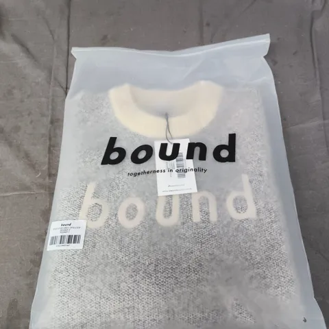 BAGGED BOUND WOOL EMB GREY SWEATER – SIZE SMALL