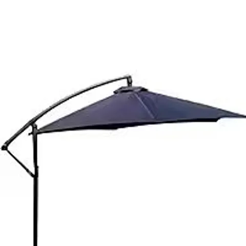 BOXED PATIO UMBRELLA WITH SIDE POLE - NAVY BLUE 
