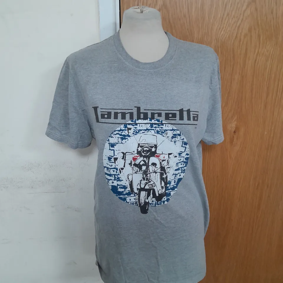 LAMBRETTA GRAPHIC TSHIRT IN GREY SIZE L