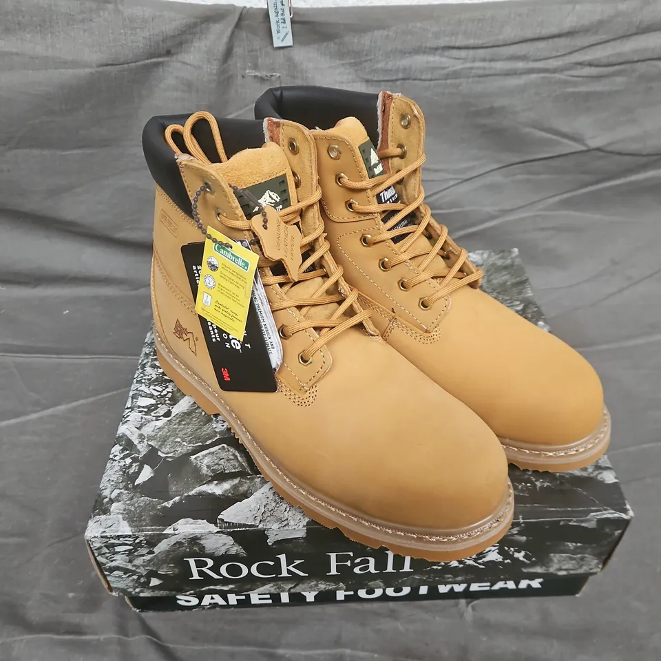 BOXED PAIR OF ROCKFALL SANDSTONE HONEY BOOTS - SIZE 11