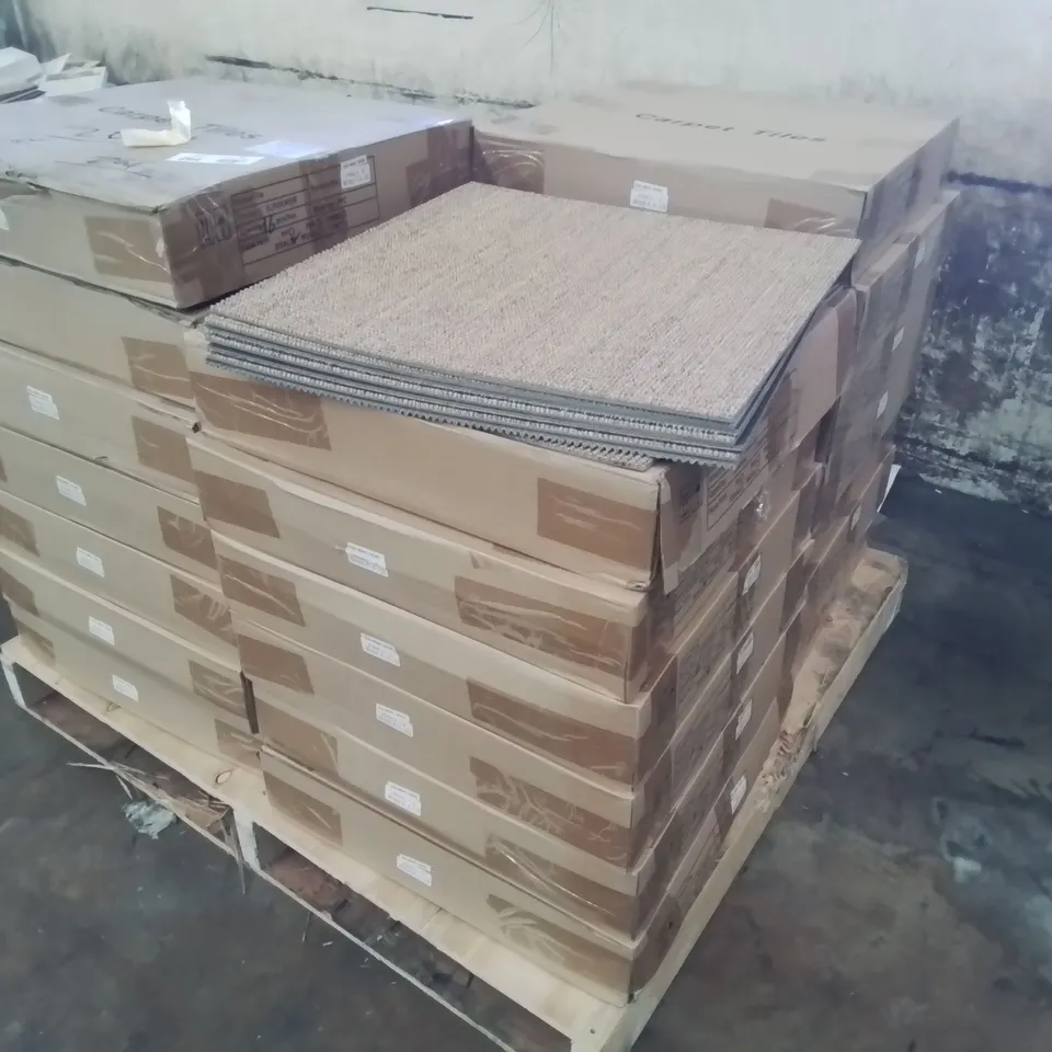 26 BOXES OF BRAND NEW SISEL WEAVE AND BROWN CARPET TILES