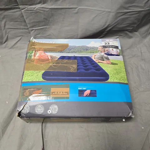 BESTWAY AIR MATTRESS INFLATABLE BED – 1.91M X 1.37M X 22CM (75 X 54 IN) SOFT TOP