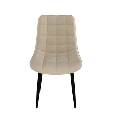 BOXED NOVA VELVET DINING CHAIR - BEIGE // 1 CHAIR ONLY (1 BOX)