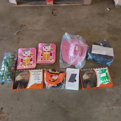 PALLET CONTAINING ASSORTED HOUSEHOLD PRODUCTS INCLUDING HAND BAGS, CHRISTMAS DECORATIONS AND WOMEN'S EARRINGS, INK CARTRIDGES, KIDS PRODUCTS ETC