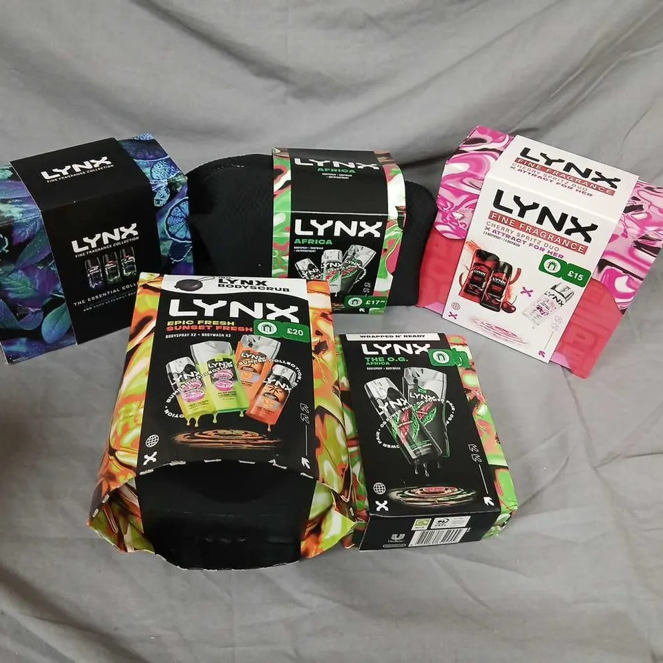 FIVE ASSORTED LYNX GIFT SETS