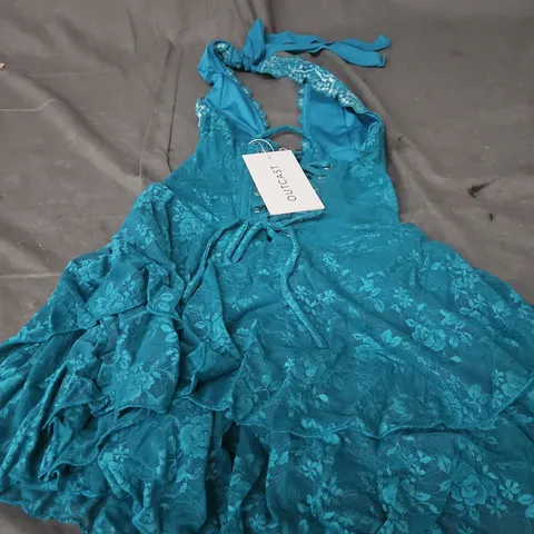 UK SIZE S JENNA MINI DRESS TEAL – OUTCAST EXCLUSIVES