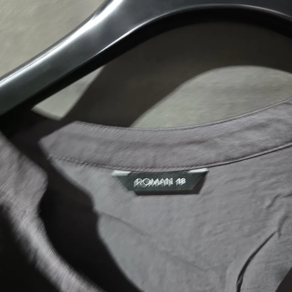 ROMAN WOMEN'S GREY BLOUSE WITH RUFFLE FRONT – UK SIZE 18