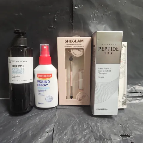 APPROXIMATELY 10 ASSORTED COSMETIC ITEMS TO INCLUDE SHEGLAM, ELASTOPLAST, ETC - COLLECTION ONLY