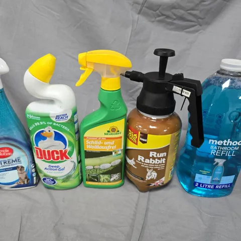 APPROXIMATELY 10 ASSORTED HOUSEHOLD ITEMS TO INCLUDE DUCK, BATHROOM REFILL AND ODOUR REMOVER