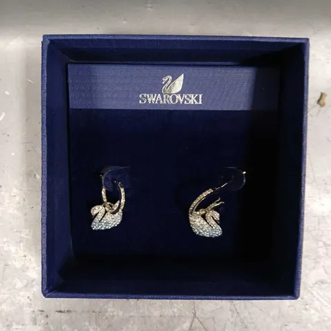 SWAROVSKI SWAN DROP EARRINGS 