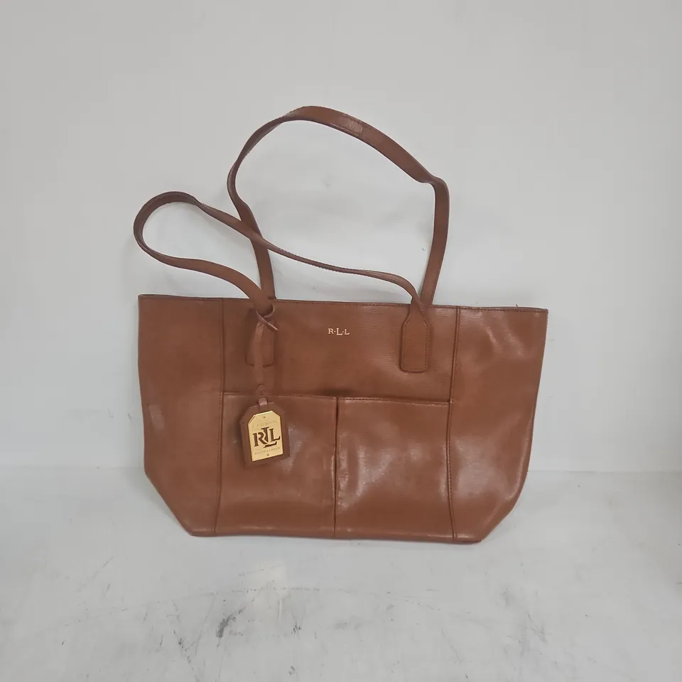 RALPH LAUREN BROWN HANDBAG WITH DUST BAG