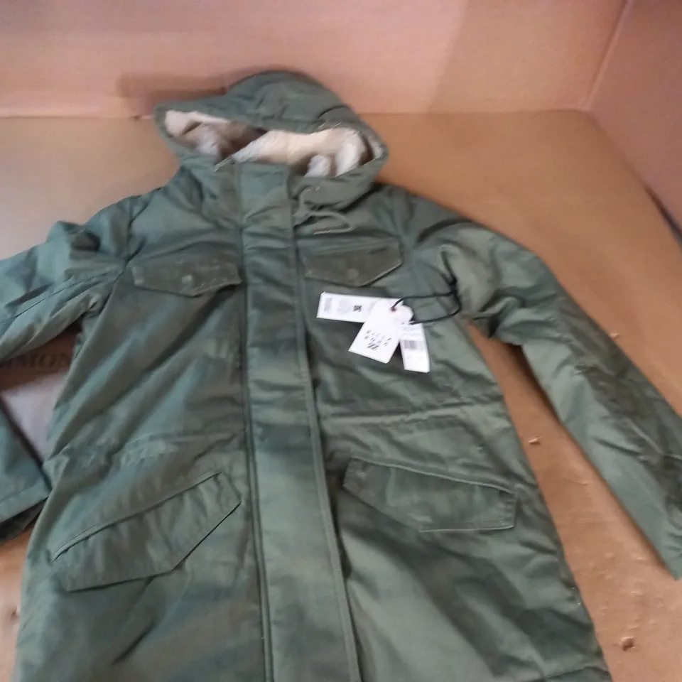 BILLA BONG GREEN FLEECE LINED COAT - XS