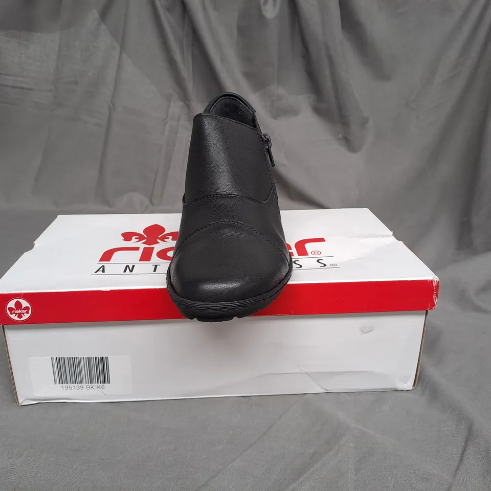 RIEKER ANTISTRESS LADIES BLACK LOW HEEL SHOES SIZE EU 39