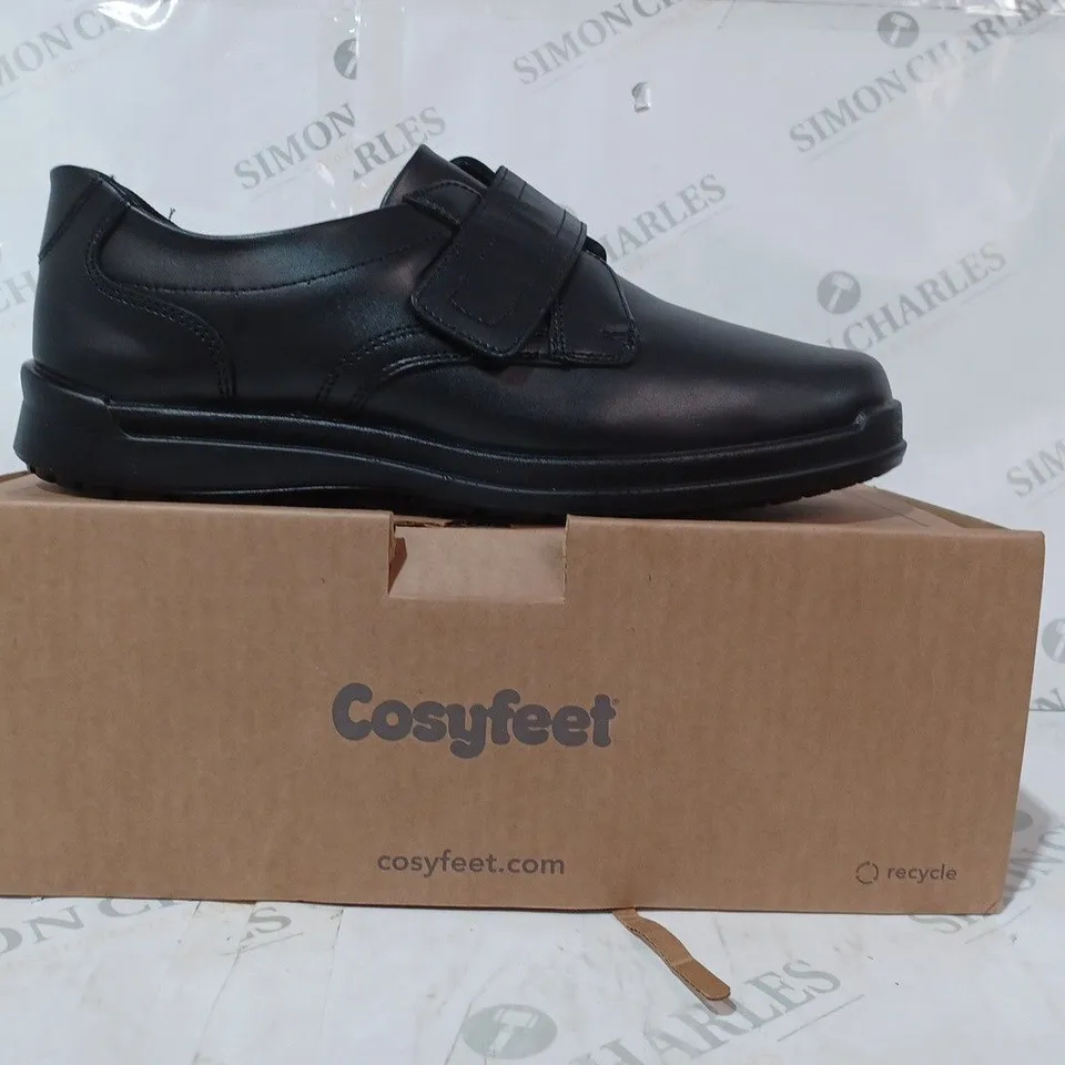 BOXED PAIR OF COSYFEET SHOES IN BLACK UK SIZE 12.5