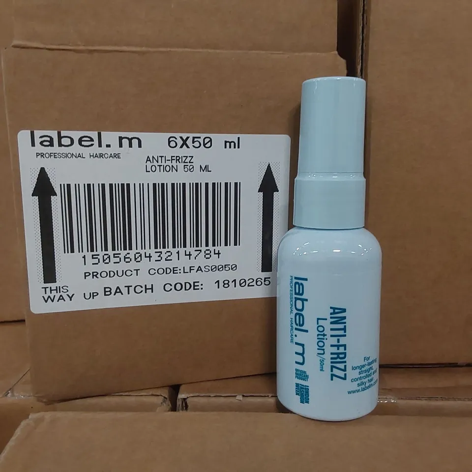 CAGE TO CONTAIN APPROX 185 X BOXES OF LABEL.M ANTI-FRIZZ LOTION - 6 X 50ml BOTTLES PER BOX // CAGE NOT INCLUDED 