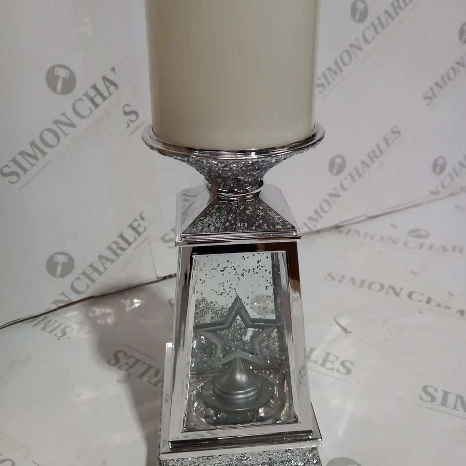 JM BY JULIEN MACDONALD FLAMELESS CANDLE HOLDER WITH SWIRLING GLITTER