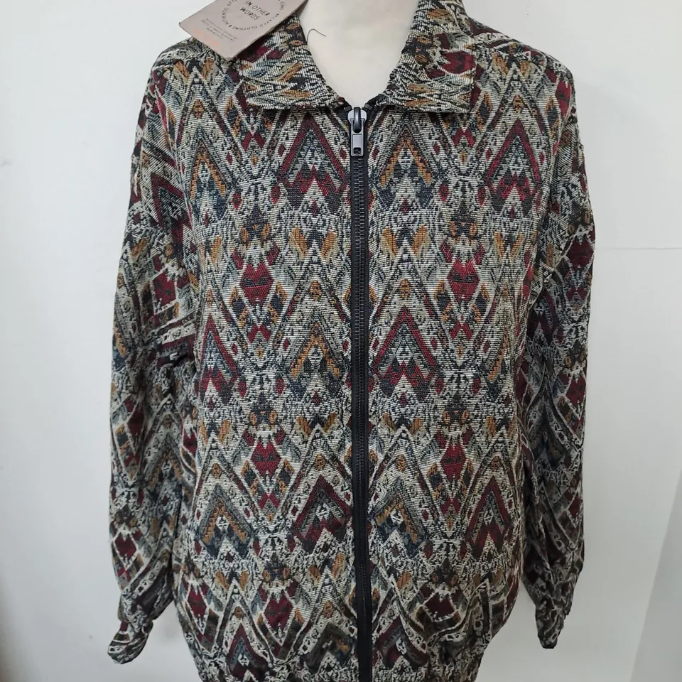 RIVER ISLAND IN OTHER WORLDS ZIP THROUGH SHIRT - UK M