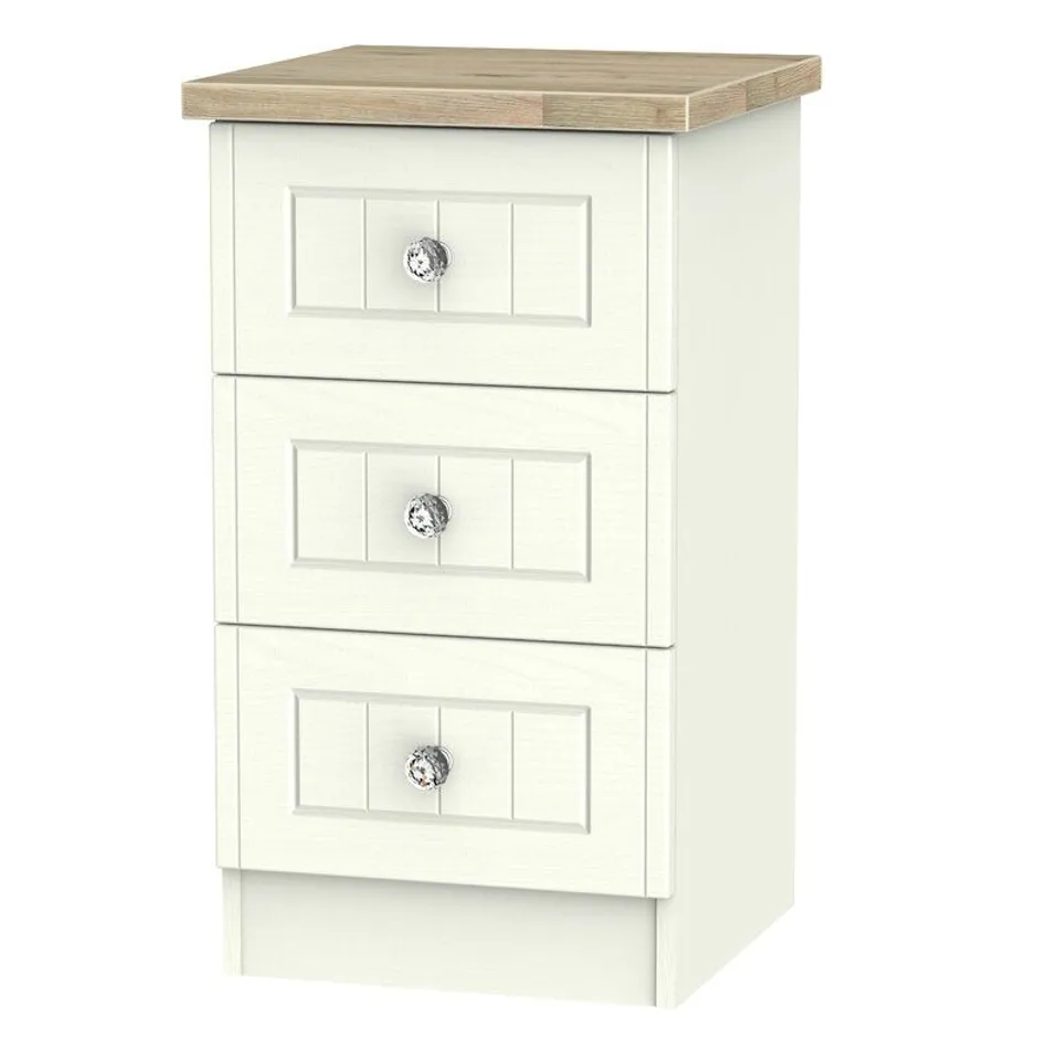 BOXED ZENFIELD 3 DRAWER CHEST - CREAM (1 BOX)