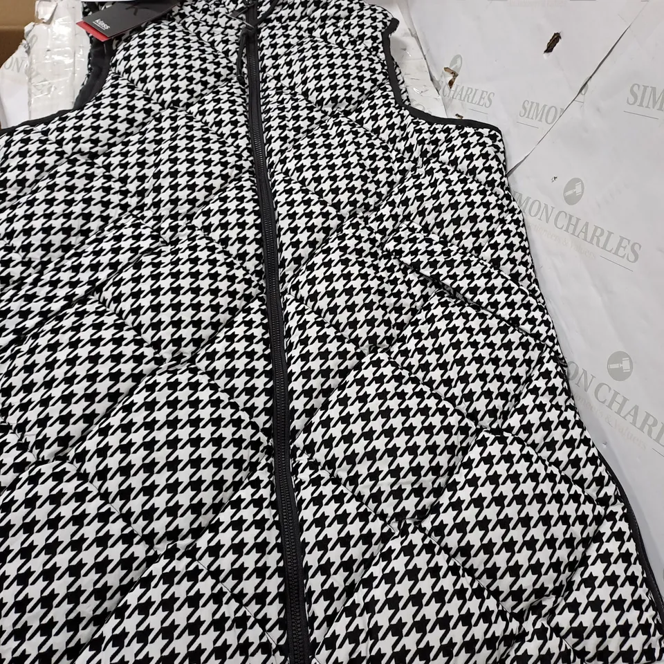 KLASS PADDED CHECKER PATTERN LONG GILET - SMALL