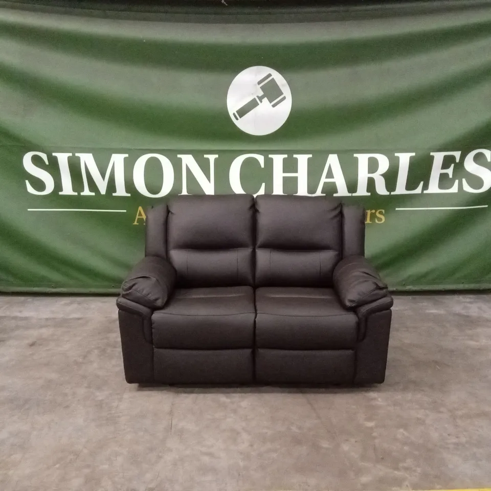 ALBION LUXURY FAUX LEATHER 2 SEATER HIGH BACK MANUAL RECLINER SOFA - CHOCOLATE RRP £539