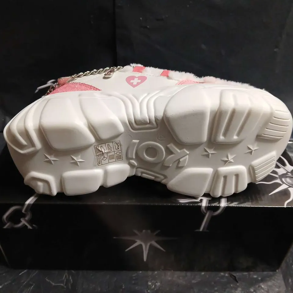 BOXED PAIR OF KOI KAWAII CRYPTID CHAIN TRAINERS - UK SIZE 4