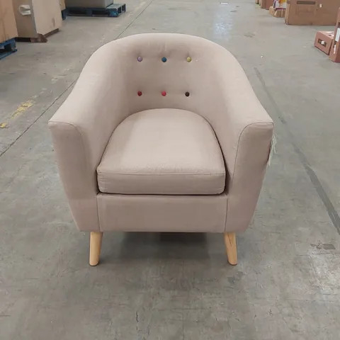 DESIGNER UPHOLSTERED BUTTON BACK TUB CHAIR