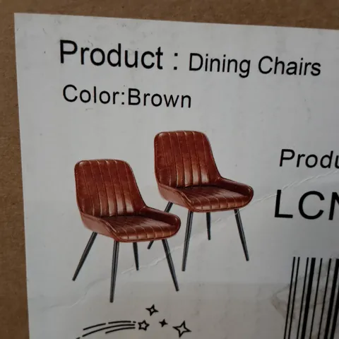 PAIR OF BROWN DINING CHAIRS