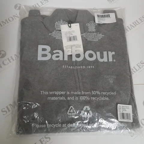 BAGGED BARBOUR HALF ZIP COTTON JUMPER SIZE M
