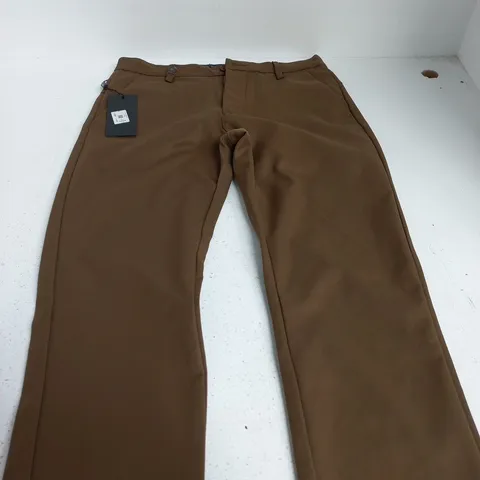 HUGO BOSS DAILY OUTFIT MENβS TROUSERS β BROWN/TAN, COTTON, UK 32