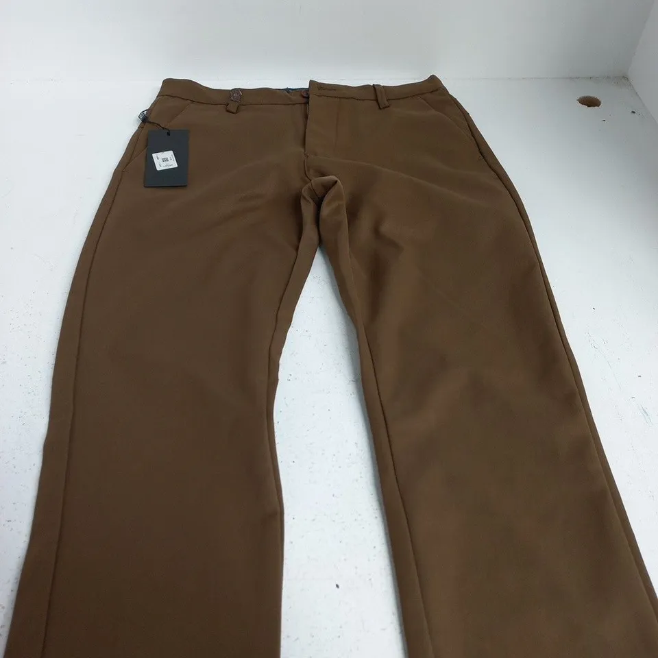 HUGO BOSS DAILY OUTFIT MEN’S TROUSERS – BROWN/TAN, COTTON, UK 32