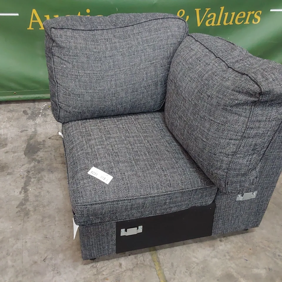 DESIGNER CHARCOAL FABRIC CORNER SECTION 