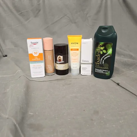 APPROXIMATELY 20 ASSORTED HEALTH & BEAUTY PRODUCTS TO INCLUDE EUCERIN GEL-CREAM, AVON DAY CREAM AND THE ORDINARY SERUM