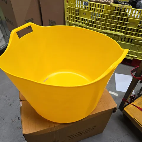 YELLOW FLEXI PLASTIC STORAGE TUB - APPROXIMATELY 40 X 60 CM