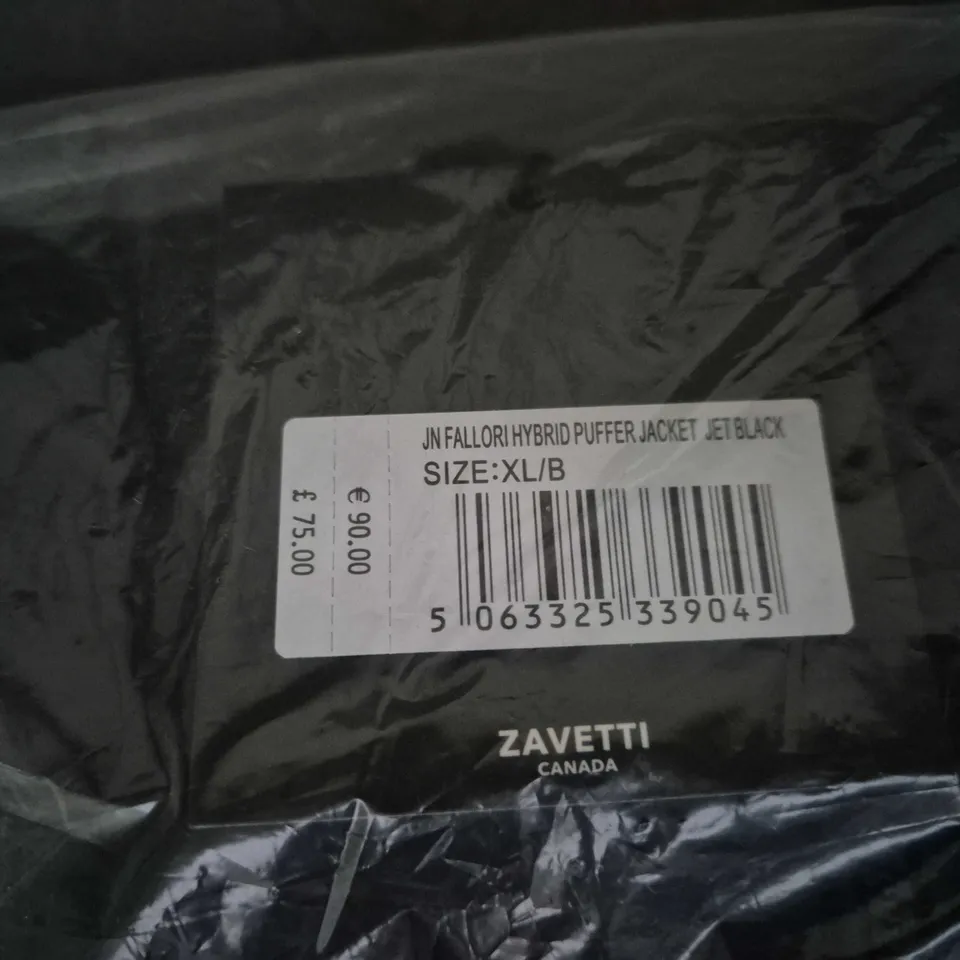 ZAVETTI CANADA FALLORI HYBRID PUFFER JACKET – JET BLACK, SIZE XL